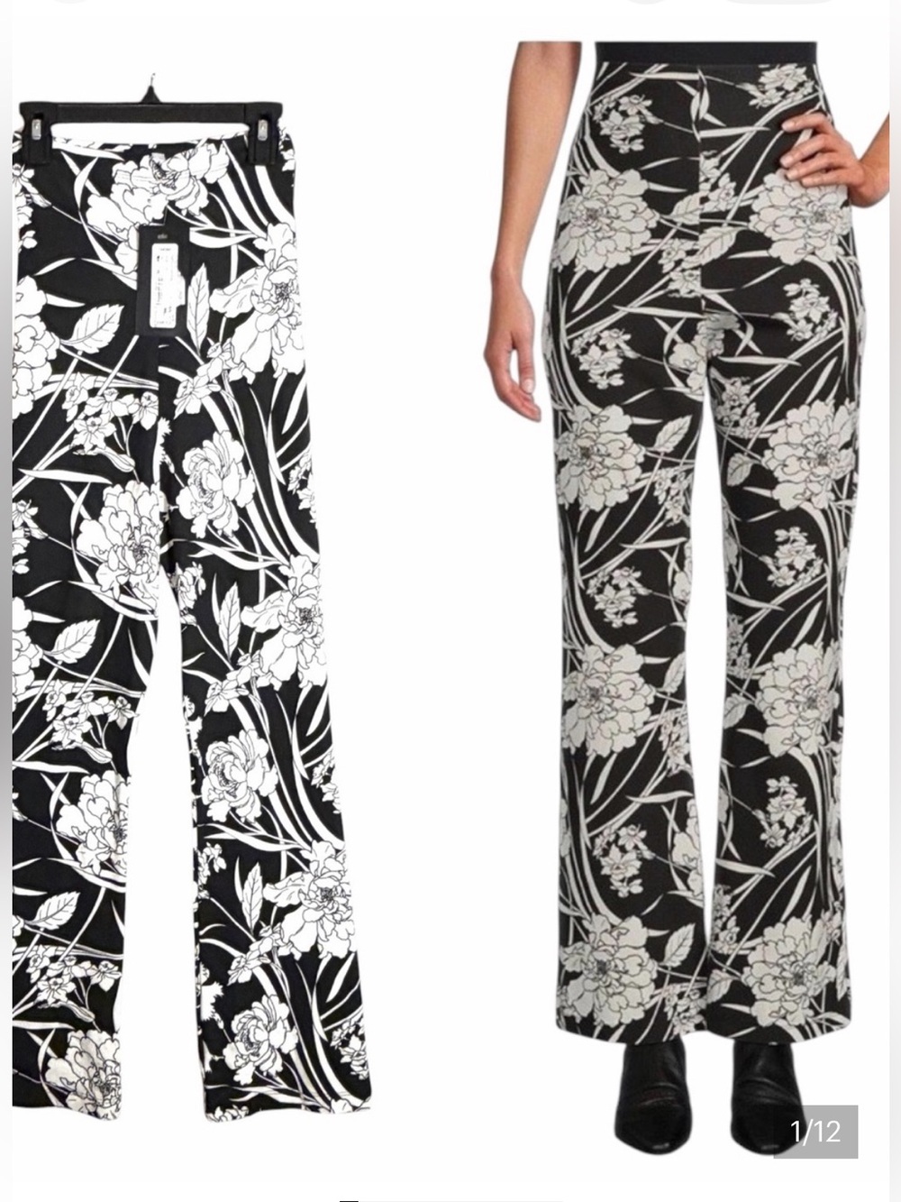 Brynn Walker hi-rise Floral Wide-Leg Pants, XXS, NWT!